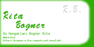 rita bogner business card